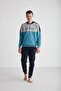 - Men's Turquoise Hooded Pajama Set