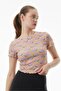 Women's Floral Printed Slim Fit Cropped t-shirt