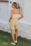 Apricot Color - Short Leg Muslin Shorts with Double Pockets and Elastic Tie Waist - 8