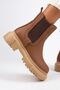 Emma Women's Genuine Leather Double Sided Elastic Tan Boots - 6