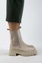 Agatha Women's Genuine Leather Double Sided Elastic Pointed Toe Beige Suede Boots - 5