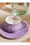 Porcelain Coffee Cup Set with Flower Pattern for 2 - 4