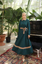 4466 Model Emerald Green Collared Hijab Dress - 3