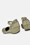 Women's Green Genuine Leather 35-41-42 Size Padded Heel Side Open Sandals - 4