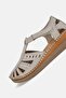 Women's Mink Genuine Leather 35-41-42 Size Strappy Flat Wedge Heel Side Open Sandals - 6