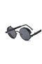 Black Round Metal Frame Sunglasses Women-Men