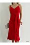 Women's Stylish Wedding Evening Dress with Straps and Belt - 4