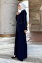 Neva Hooded Mesh Robe Navy Blue - 2