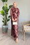 Brown Satin Tie-Dye Pleated Dress - 3