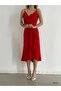 Women's Stylish Wedding Evening Dress with Straps and Belt