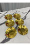 6-Piece Luxury Gold Wave Model Cherry Detailed Stainless Metal Tea Plate