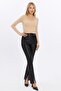 Women's Camel Crew Neck Ribbed Knitted Crop Blouse - 5