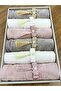 6-Piece Boxed Dowry Box with Bow and Tassels 50x90 Velvet Hand and Face Towels - 3
