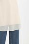 Zero sleeve front chiffon detail jersey underwear tunic 10270 - beige - 3