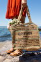 Cote Women - Nude Green Knitted Straw Imported Beach Bag - 3