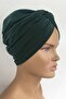 Bonnet Ready Turban Single Knot Bonnet Women's Hijab Bonnet Emerald Green Outer Bonnet Hijab Snap-on Bonnet - 4
