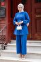 Indigo Hijab Pants and Top Set - Stitching Detail - 3