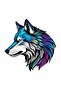 Blue Alpha Wolf Car, Motorcycle, Helmet, Laptop, Glass Sticker 14X13 cm