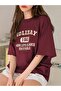 Women's Burgundy Holiday 1961 Printed Oversize T-shirt