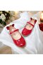 Girls' Red Butterfly-Figured Orthopedic Ballet Flats - 2