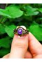 Natural Stone Amethyst Natural Stone Antique Embroidered Adjustable Women's Ring Euy36At - 3