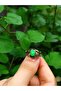 Natural Stone Green Agate Natural Stone Antique Embroidered Adjustable Women's Ring Euy36Ya - 3