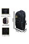 Mountainer 55+10 Liter Gusseted Black Waterproof Multi-Pocket Travel-Mountaineering-Camping Backpack - 2
