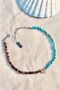 Mother of Pearl Turquoise Smoky Quartz Pendant, Natural Stone Necklace, Negative Energy Repelling - 4