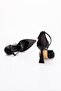 Satin Shiny Ankle Strap Closed Heel Casual Stylish Heeled Shoes - 4