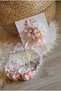 Mother's Maternity Crown with Pink Flowers and Pearls and Postpartum Bracelet - 2