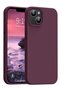 iPhone 13-14-15 Compatible Launch Case with Velvet Inside Camera Raised Silicone Cover Claret Red
