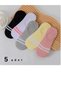 5 Pieces of Invisible Hoop Women's Socks for under the Ankle - 7