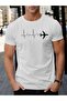Unisex Airplane Heartbeat Printed Short Sleeve 100% Cotton t-shirt