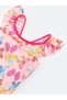 Printed Crew Neck Sleeveless Printed Baby Girl Swimsuit - 3