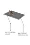 Glass Door Mat | Non-Slip Glass Mat | Charcoal grey Glass | 45cm x 70cm - 2