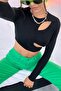 1710 Black Crop with Drop Detail on the Front - 5