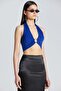 1832 Cobalt Blue Blouse with Ring Detail on the Chest