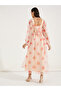 Tie-Up Back Square Neck Maxi Dress - 4