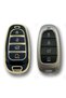 Luxury Hyundai 2021-22 New Tucson Santa Fe Nano Key Case Black Gold Color - 2