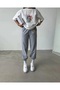 Women's Cute Cat Print Oversized T-Shirt and Jogger Pants Set - 2
