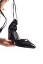 New Stringed Black Patent Leather Heeled Shoes - 4