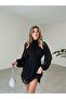 Stand Collar Chiffon Mini Dress - 5