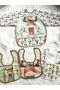 Deer Patterned 1 Piece Long Sleeve 3 Piece Collared Set Baby Food Bib (6 - 24 MONTHS)