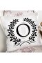 Black and White Wreathed Letter O Special Design Digital Printed Pillow Cushion Cover - 2