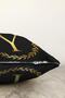 Double Sided Black Background Gold Leaf Framed Letter Y Special Design Raschel Knitted Pillow Throw Pillow Cover - 3