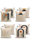 Set of 4 Double Sided Mink Background Ethnic Drawing Digital Printed Modern Suede Throw Pillow Covers - 2