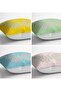 4-Piece Colorful Floor Daisy Butterfly Special Designed Digital Printed Modern Throw Pillow Cover Set - 2