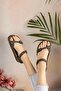 Green Matte Double Buckle Sandals