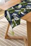 Digital Printed Special Design Tufted Chenille Triangle Runner with Leaf Pattern on Black Background - 2