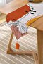 Digital Printed Special Design Tufted Chenille Triangle Runner with Leaf Pattern on Pastel Background - 2